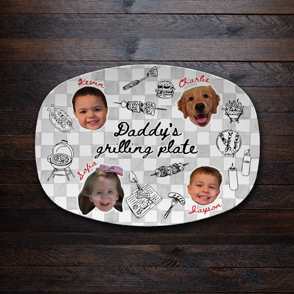 Custom Baby Face Daddy's Grilling Platter - Father’s Day Gift for Dad LM32 669167
