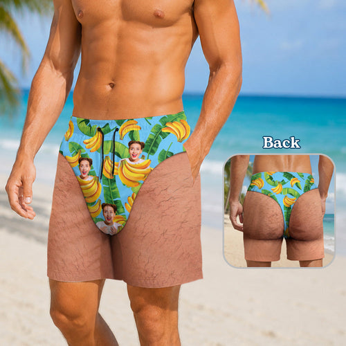 Custom Photo Summer Pattern Funny Men Beach Shorts, Travel Gifts For Men TH10 170475
