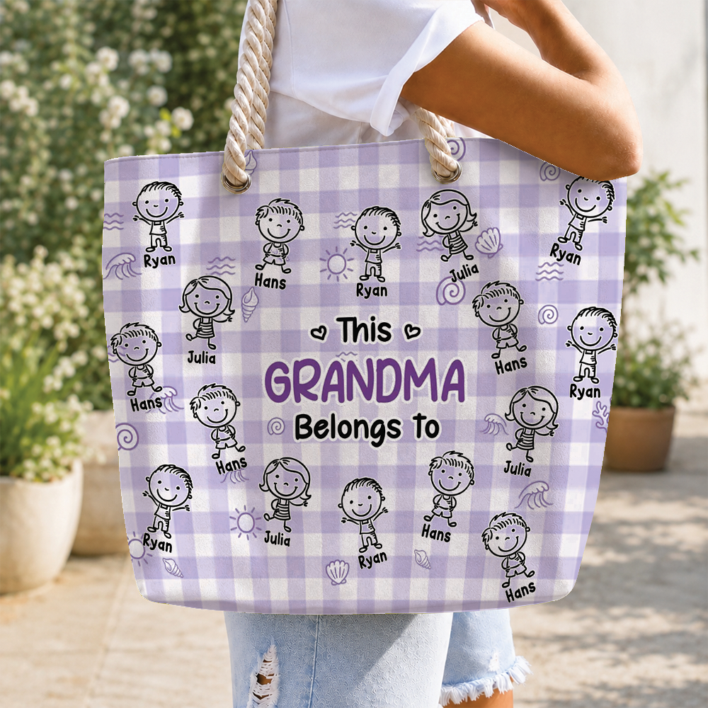 Custom Name This Grandma Belongs To Beach Tote Bag CH07 180092