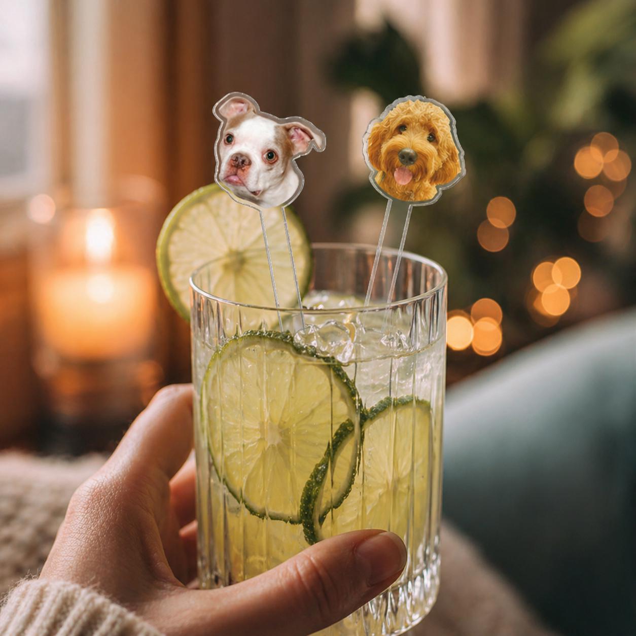 Custom Funny Dog Cat Face Cocktail Drink Stirrers Party Decoration LM32 669473