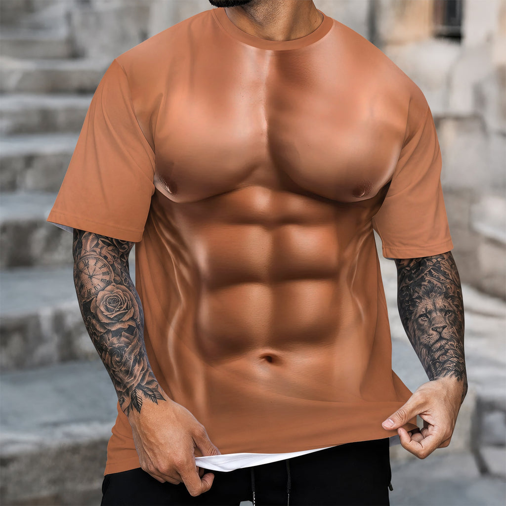 3D Muscle Man - Realistic Six-Pack Abs Funny 3D Shirt HA75 921816
