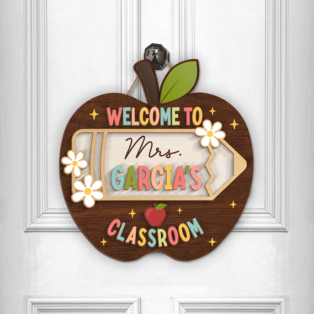 Personalized Welcome to My Classroom Door Sign Back to School Teacher Gift TH10 170315