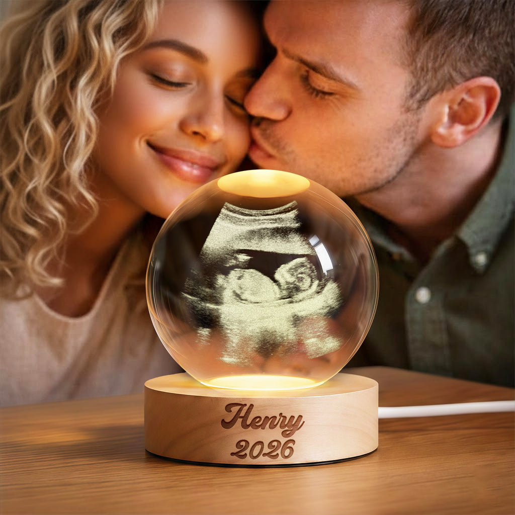 Custom Photo Crystal Ball LED Night Light Anniversary Gift, Family Memorial Decor LM32 669093