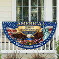 Custom Family Name USA 250th Anniversary Eagle Non-Pleated Fan Flag LM32 669171