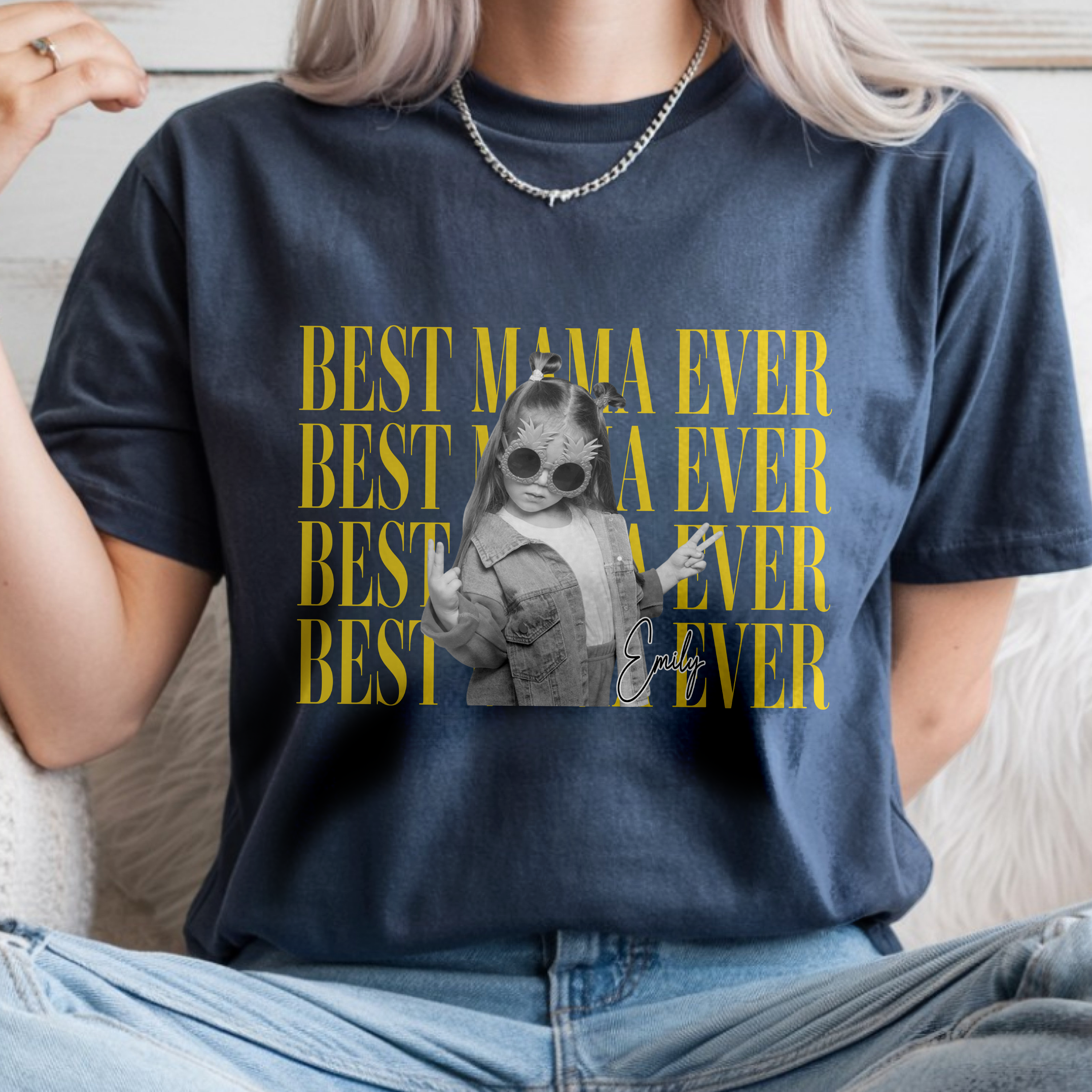 Personalized Vintage Photo Best Dad Mom Ever Comfort Shirt HA75 921276 (New)