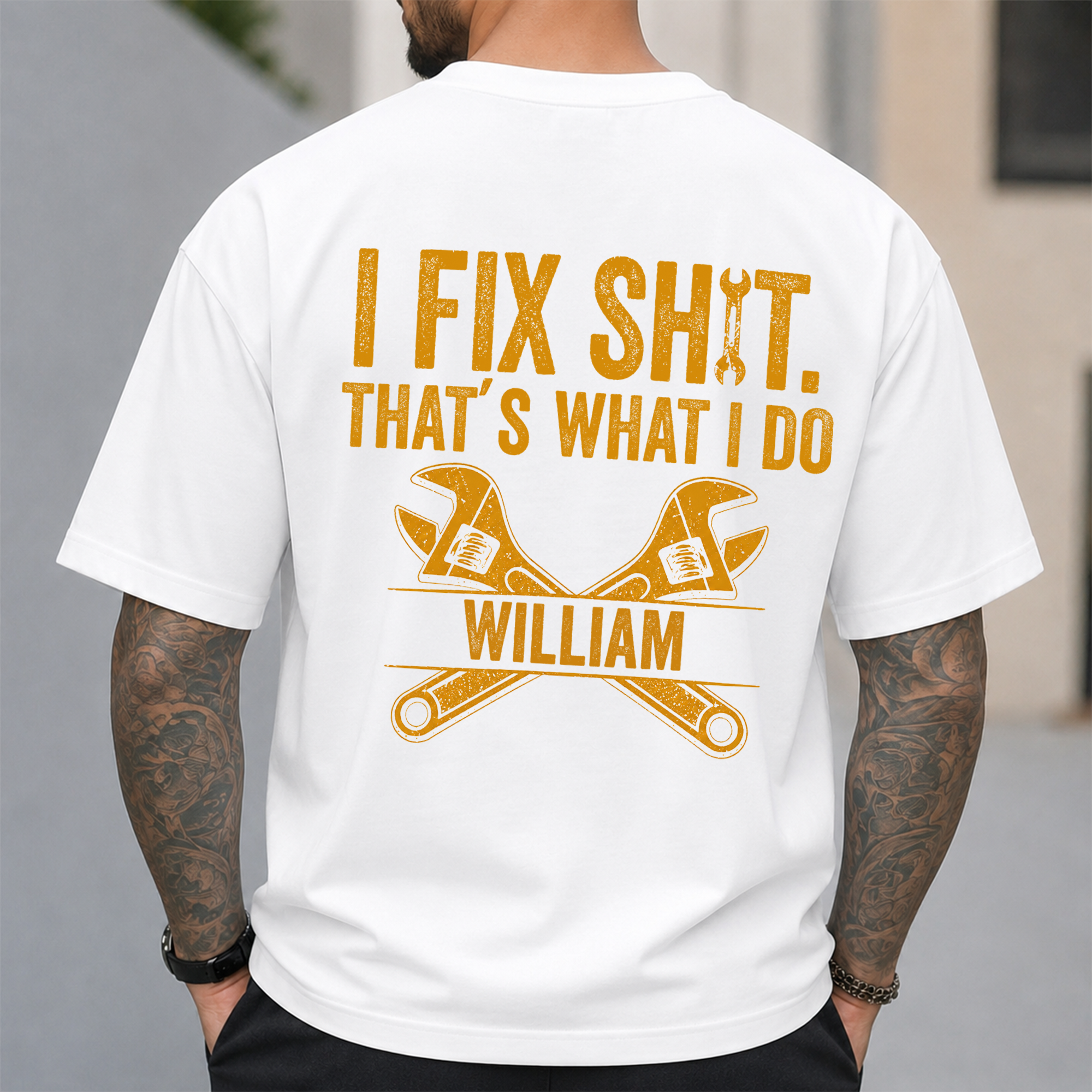 I Fix Sh!T That's What I Do - Funny Gifts For Husband, Dad, Grandpa, Mechanic Handyman - Personalized Back Comfort Shirt HA75 921906