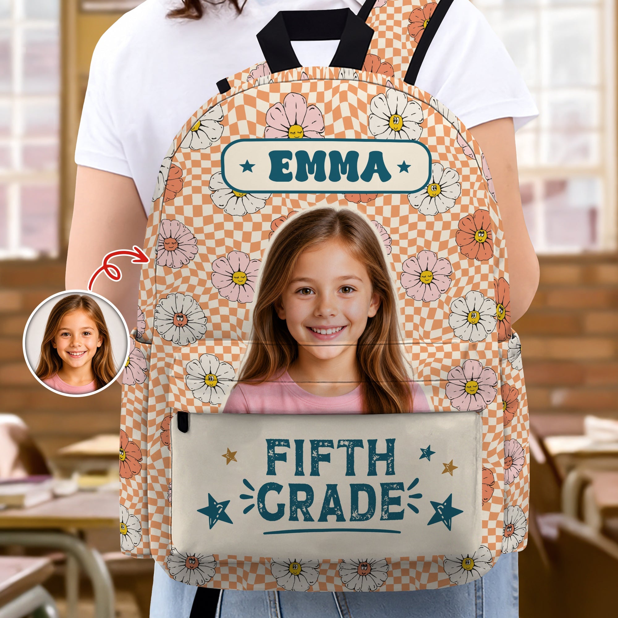 Personalized Photo & Name Retro Kid Backpack Back to School Gift HO82 902794