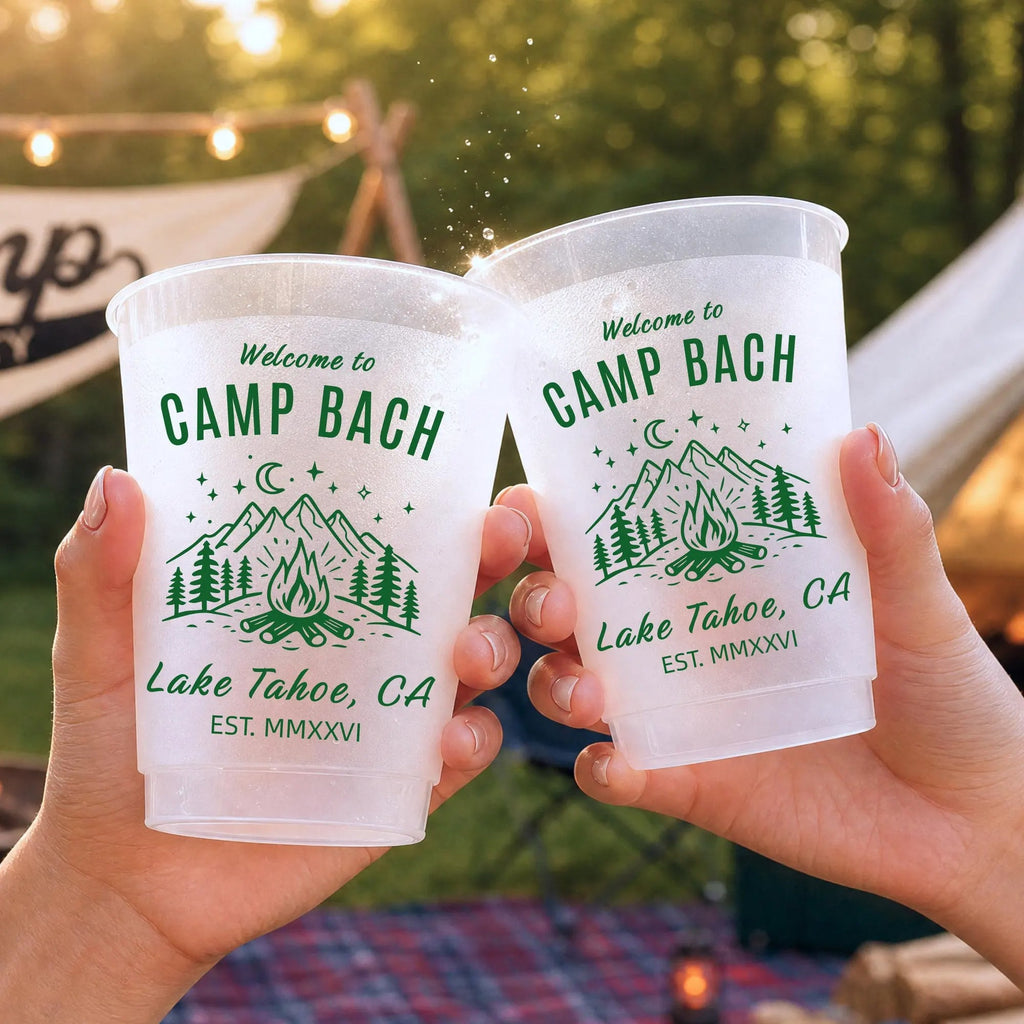 Personalized Camp Bach Bachelorette Cups, Lake Tahoe Bach Party Favors HO82 903062