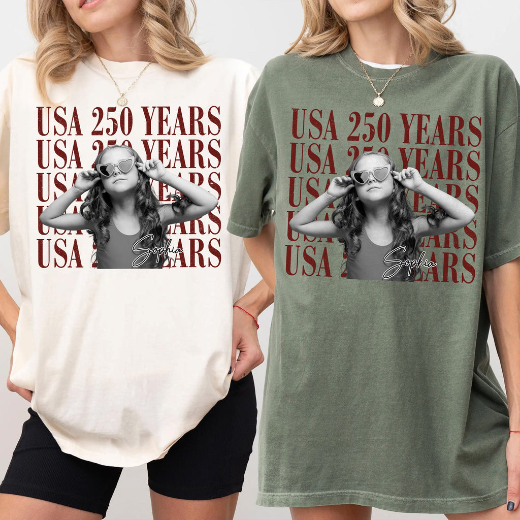 Personalized Vintage Photo USA 250 Years Freedom Comfort Shirt TH10 169975