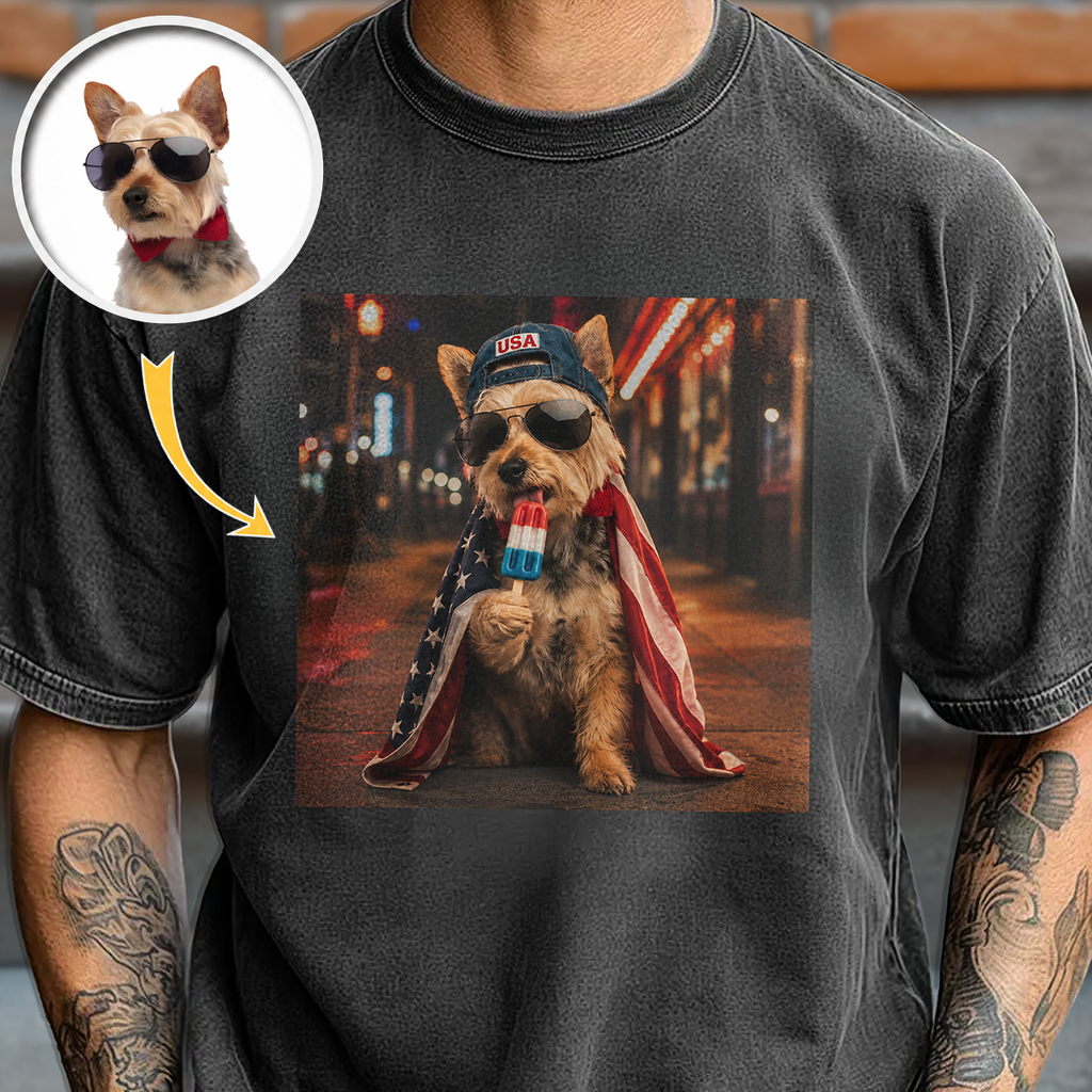 Custom Dog Photo My Dog Celebrate 250th Anniversary 4th Of July American Flag Comfort Shirt CH07 911882