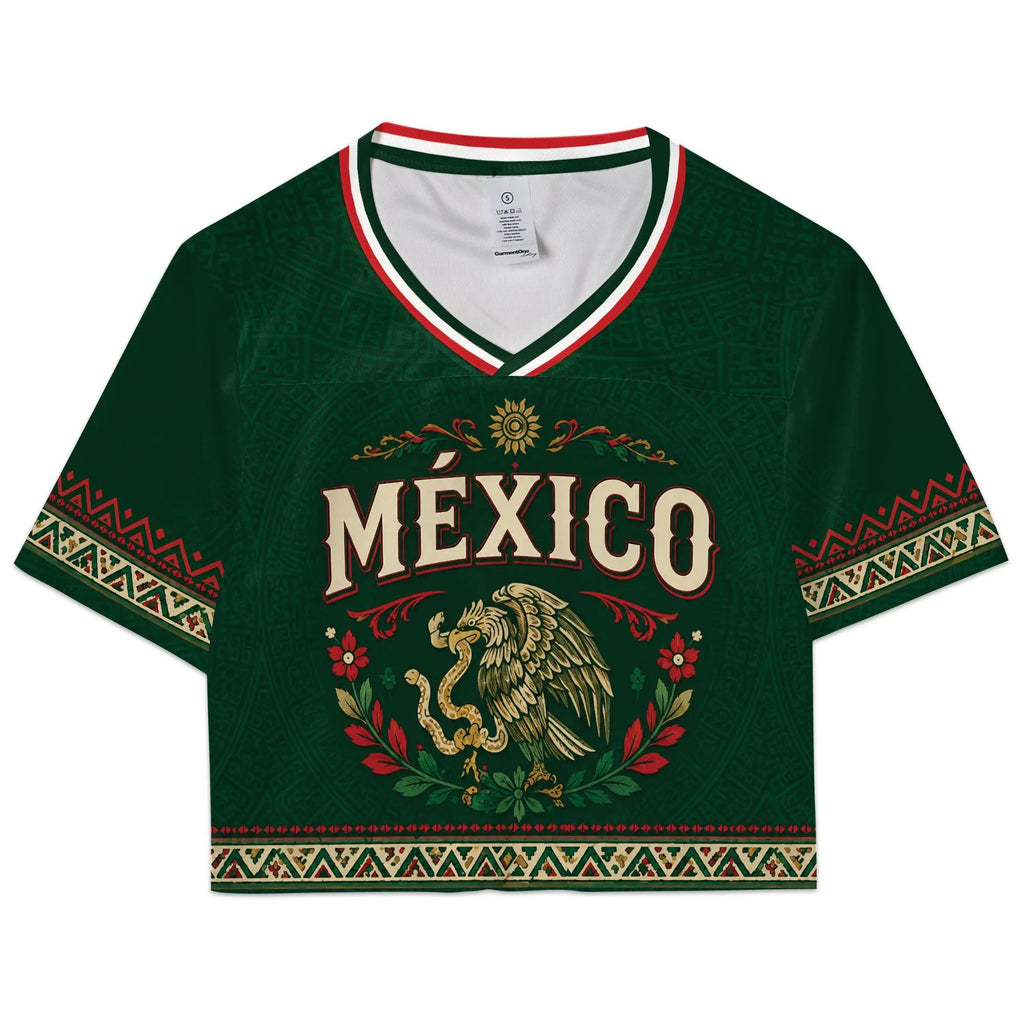 Custom Mexico Soccer Fitted Crop Top Jersey, Mexico Jersey Crop Tee, Game Day Shirt HO82 903004