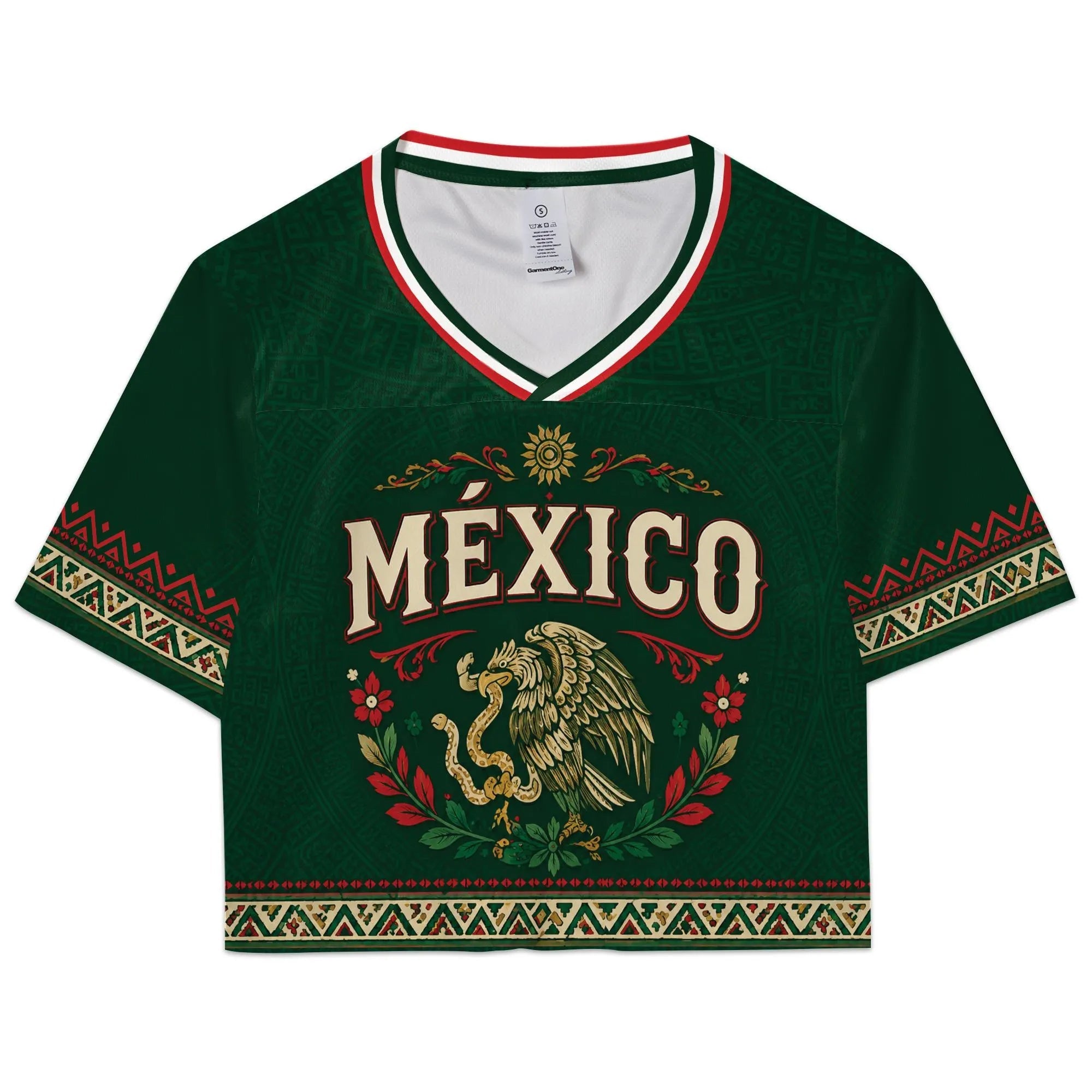 Custom Mexico Soccer Fitted Crop Top Jersey, Mexico Jersey Crop Tee, Game Day Shirt HO82 903004