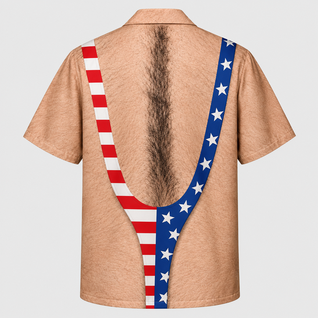 Custom Funny 3D Hairy Body Swimsuit Hawaii Shirt - Gag Gift for Dad Husband Grandpa HO82 903020