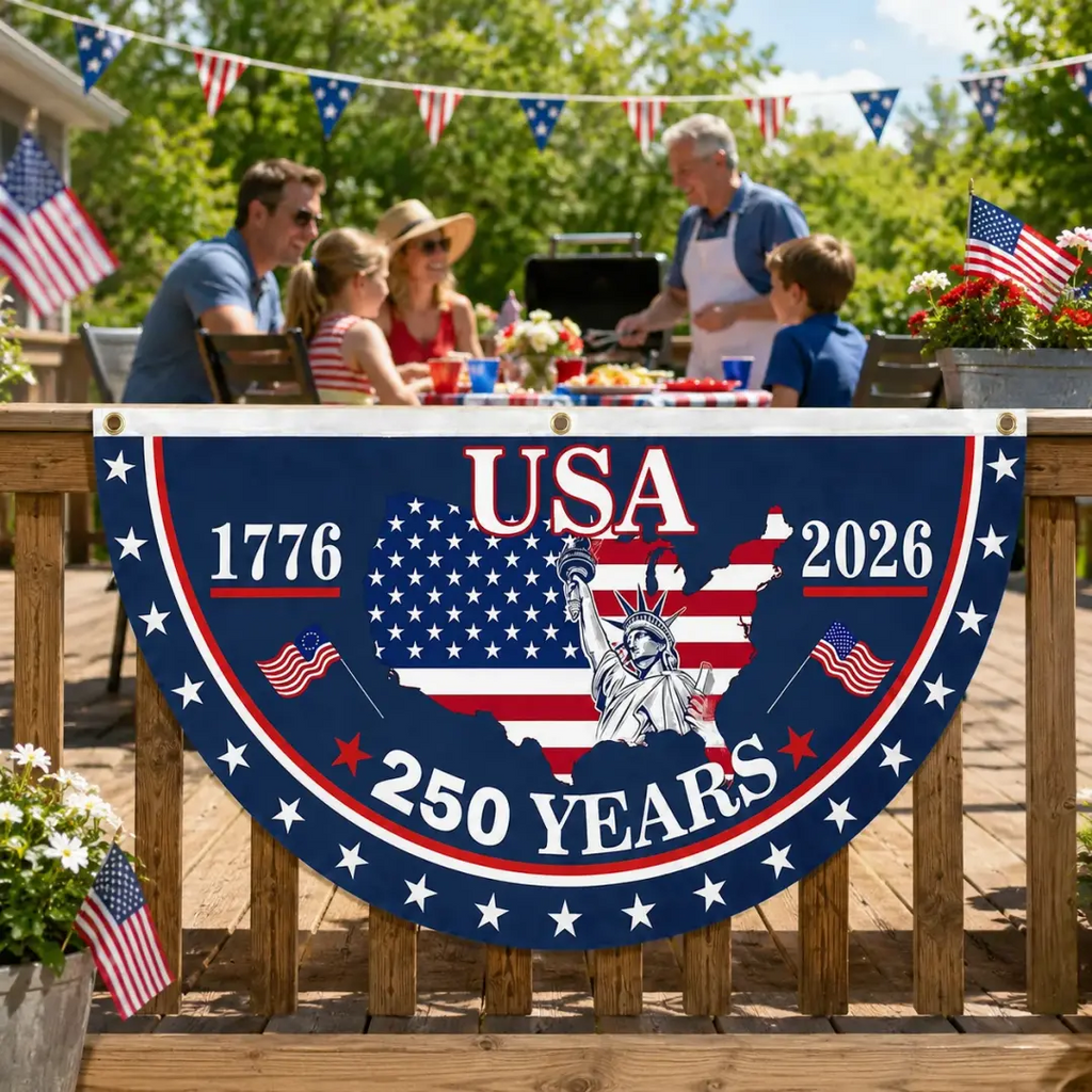 USA 250 Years 1776 - 2026 Non-Pleated Fan Flag TH10 170157