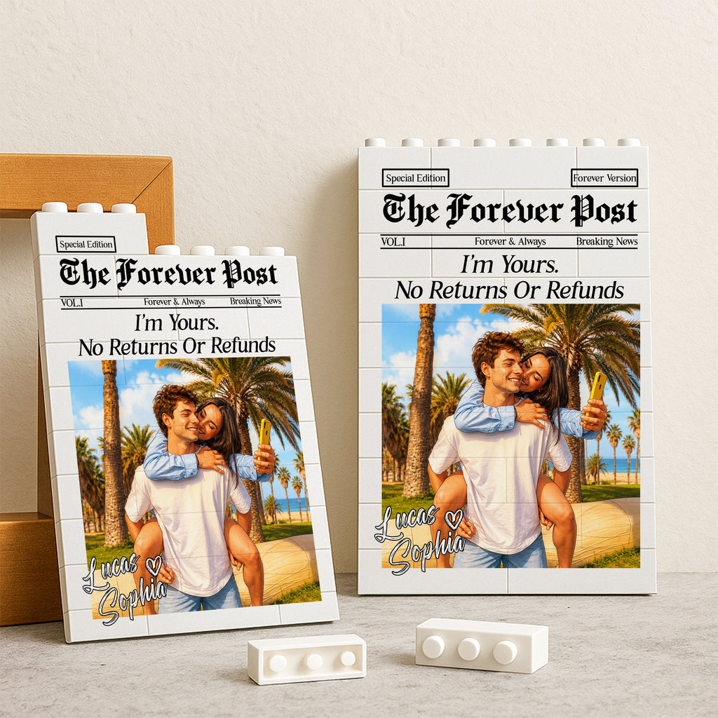 Custom Couple Photo The Forever Post Building Brick Block For Couple TH10 170341