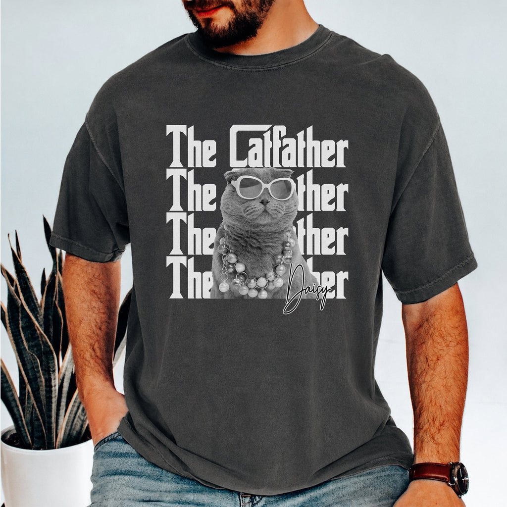 Personalized Vintage Photo The Dogfather Catfather Comfort Shirt For Dog Cat Lovers HA75 921568