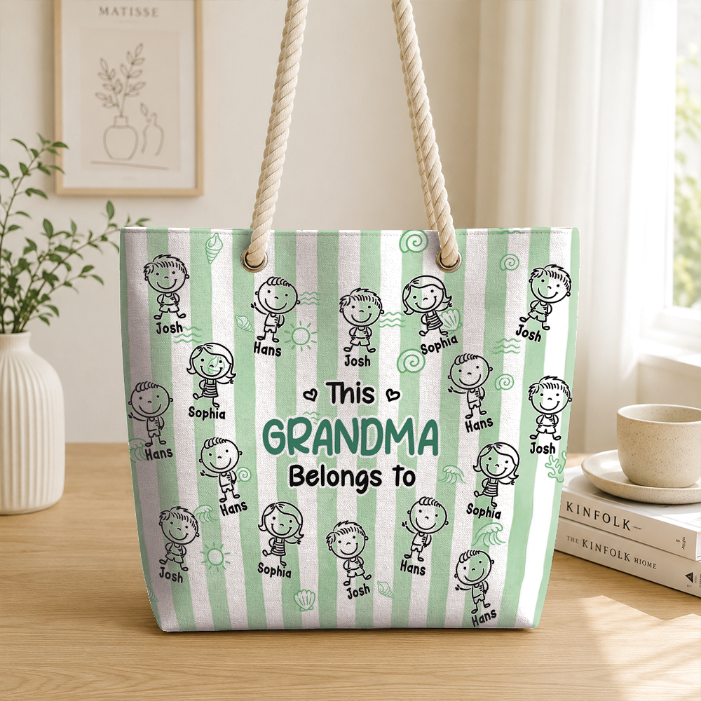 Custom Name This Grandma Belongs To Beach Tote Bag CH07 180092