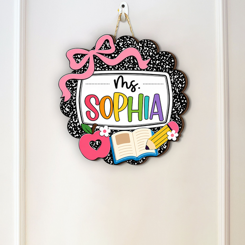 Custom Teacher Name Door Sign – Personalized Classroom Welcome Decor for Teachers TH10 170313
