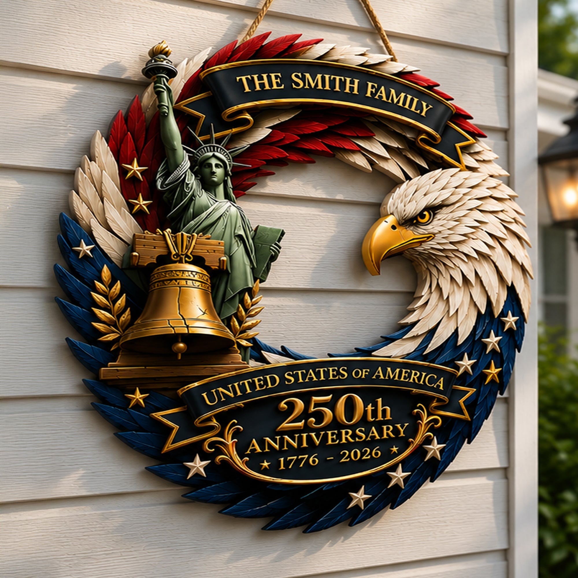 Personalized America 250th Anniversary, 1776-2026 Patriotic Door Sign TH10 170151