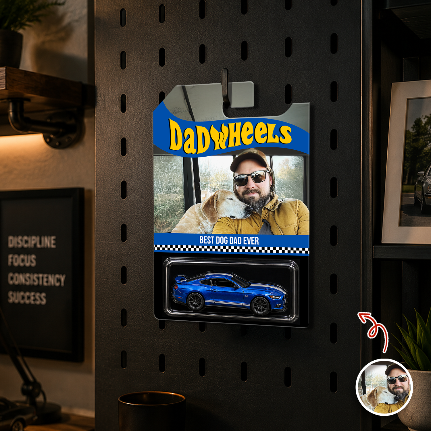 Custom Photo Best Dog Dad Ever Wheels Package, Customized Dadwheels CH07 911654
