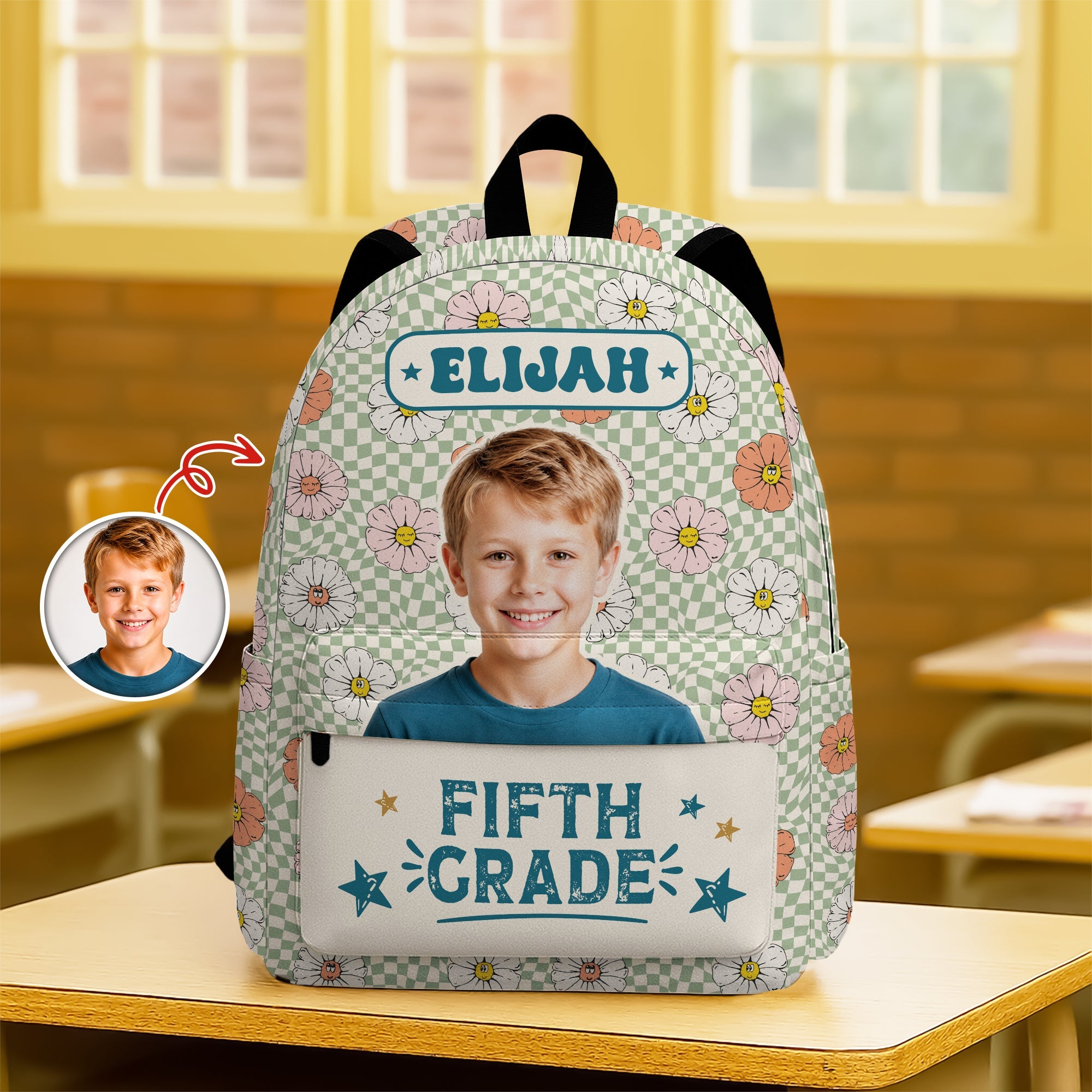 Personalized Photo & Name Retro Kid Backpack Back to School Gift HO82 902794