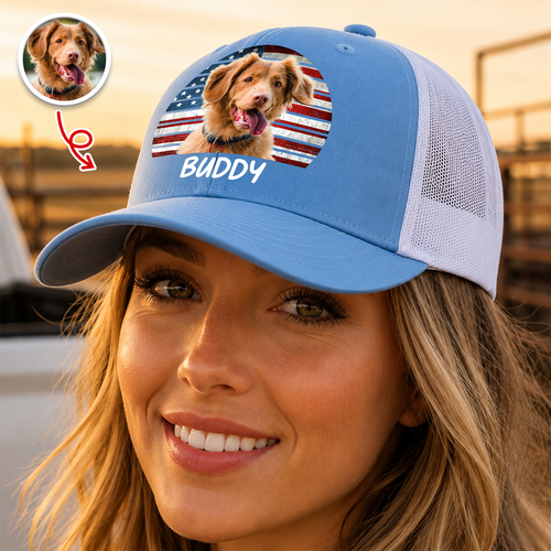 Custom Dog Cat Photo Retro Vintage Trucker Hat TH10 170265