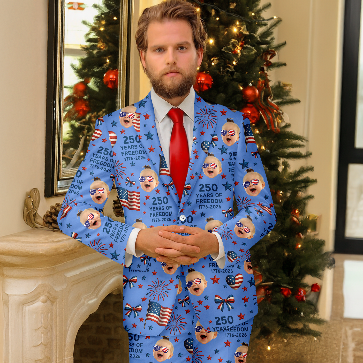 Custom Photo 250 Years Of Freedom 1776-2026 Men's Suit HO82 902732