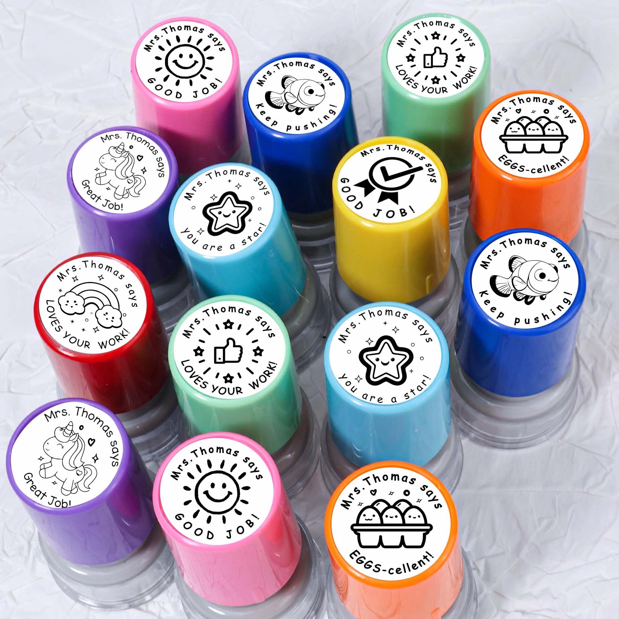 Personalized Teacher Classroom Stamp Gift, Comments & Encouragement Phrases LM32 669319