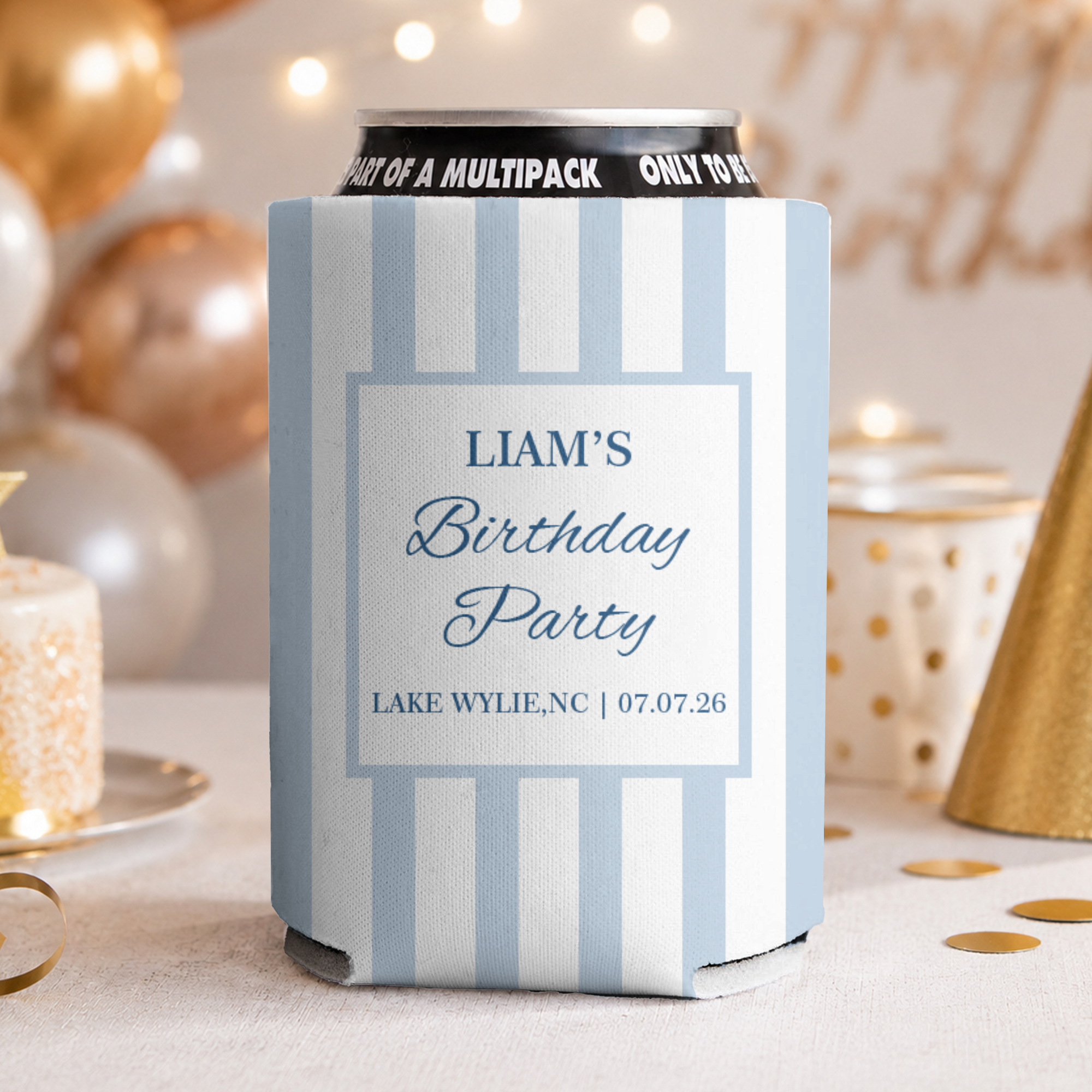 Custom Name Beach Bachelorette Can Cooler - Personalized Coastal Party Favor HO82 903050