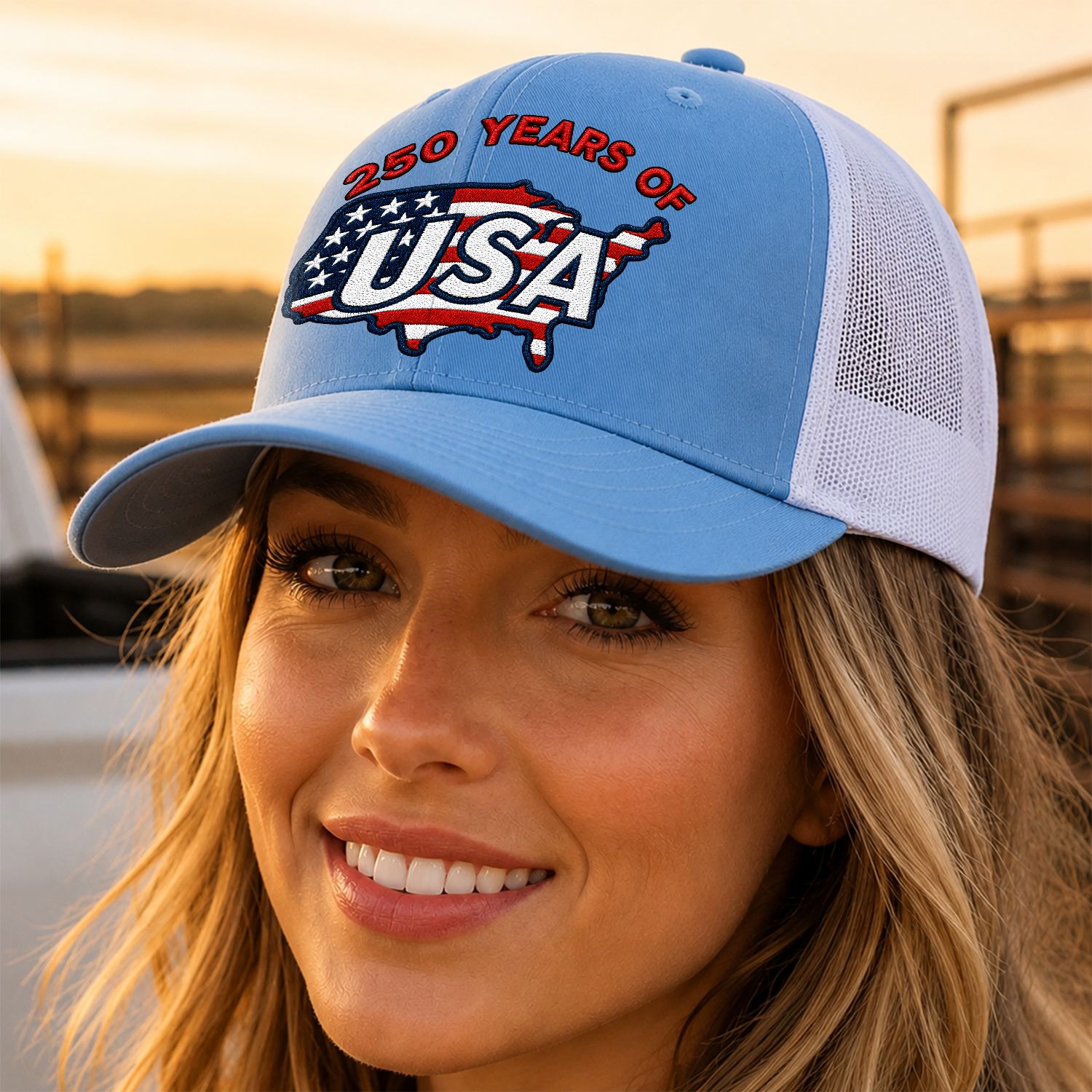 250 Years Of America Embroidered Trucker Hat CH07 911942