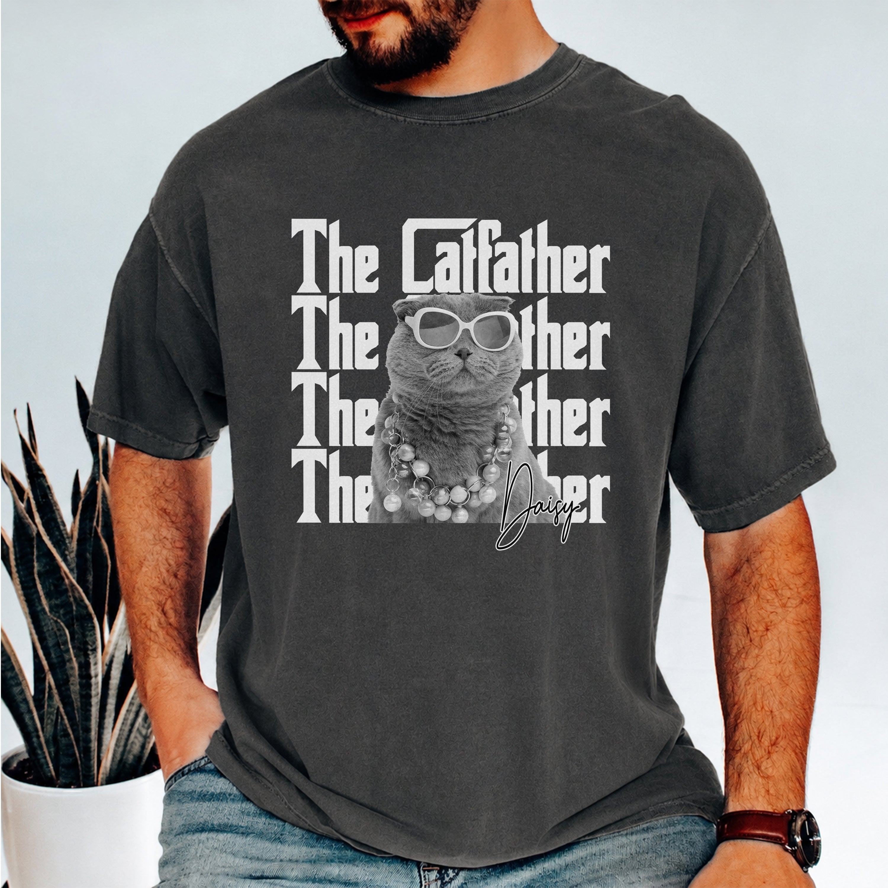 Personalized Vintage Photo The Catfather Comfort Shirt For Cat Lovers HA75 921570