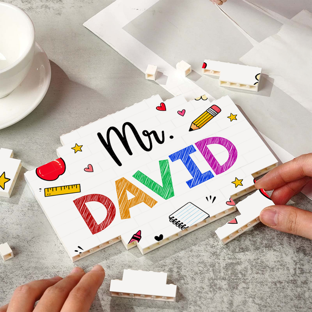 Custom Teacher Name Building Block Plaque Back to School Classroom Decor TH10 170281