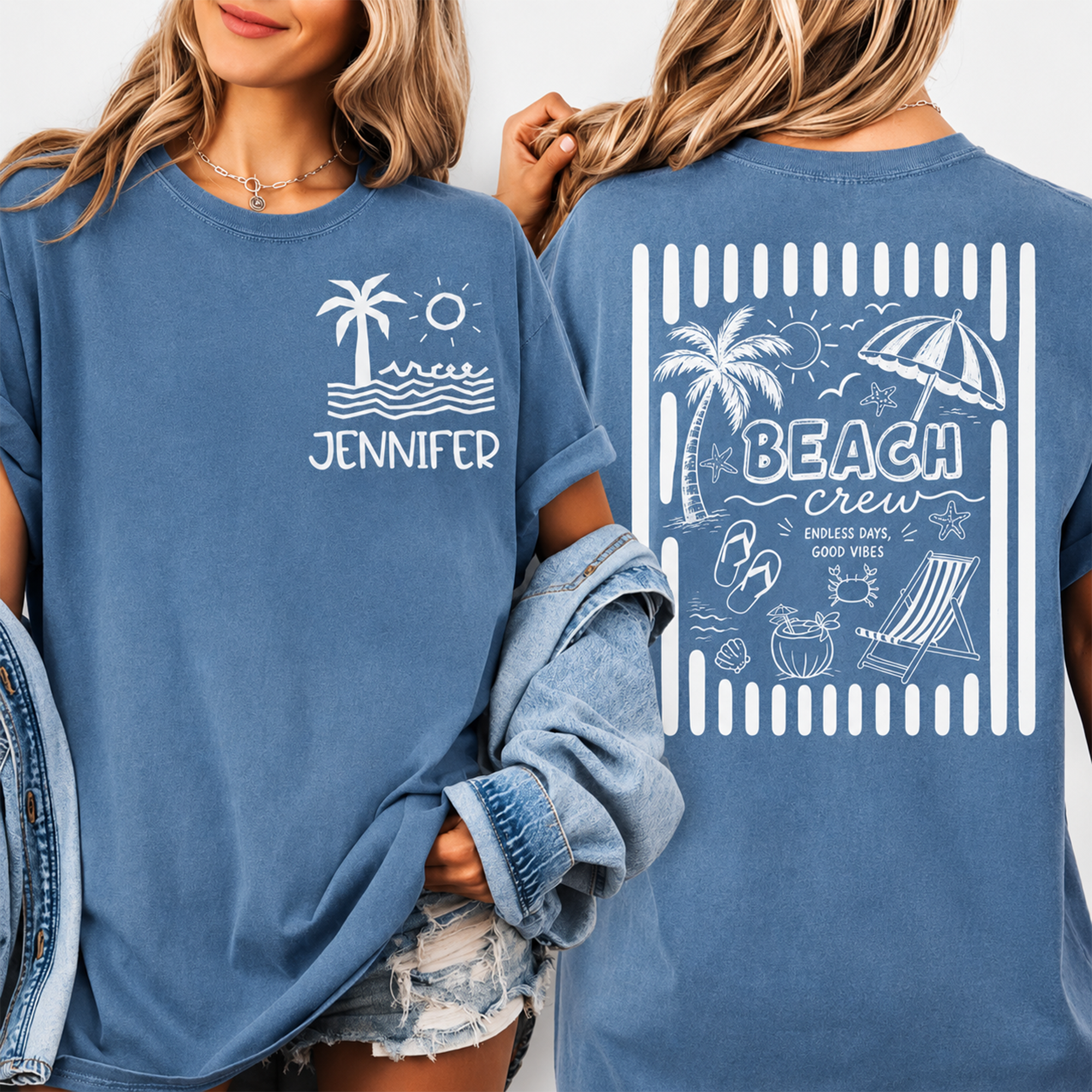 Custom Name Beach Vacation Family Front & Back Comfort Shirt – Summer Gift HO82 903026