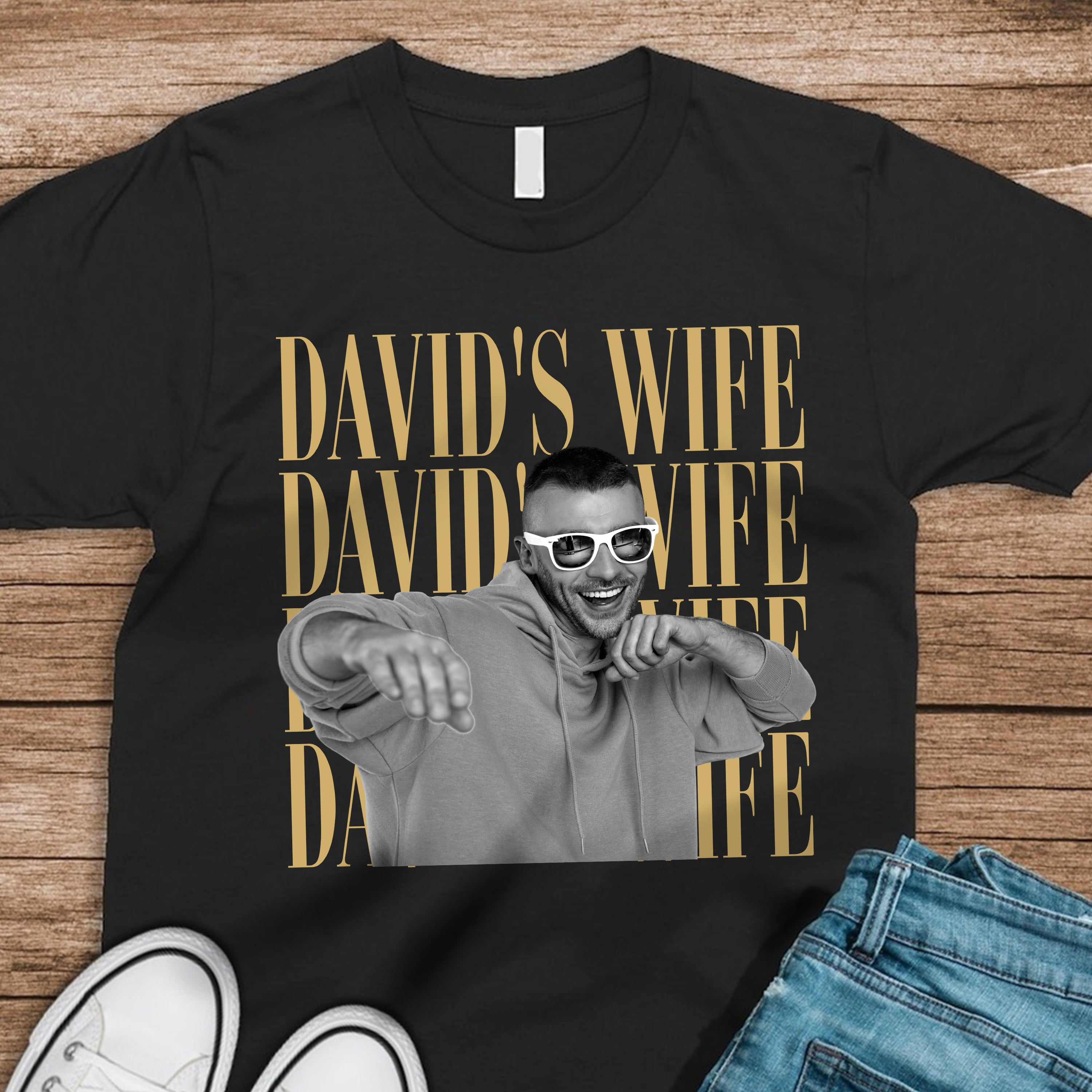 Custom Vintage Photo Wife, Husband Dark Shirt - Personalized Anniversary Gift HA75 921584