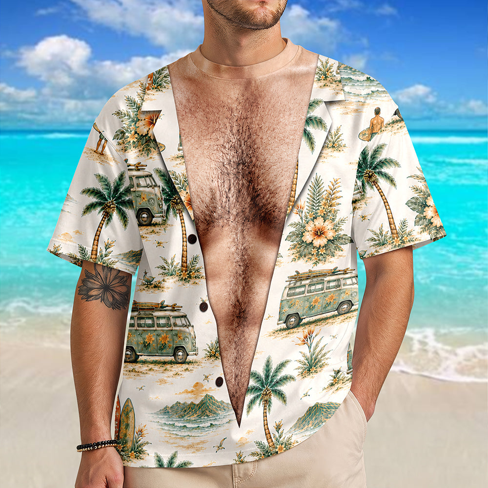 Custom Funny Hairy Body Hawaiian Full Print 3D Shirt TH10 170423