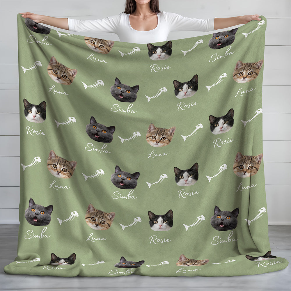 Custom Pet Photo Cute Pattern Blanket - Personalized Gift for Dog & Cat Lovers HO82 902944