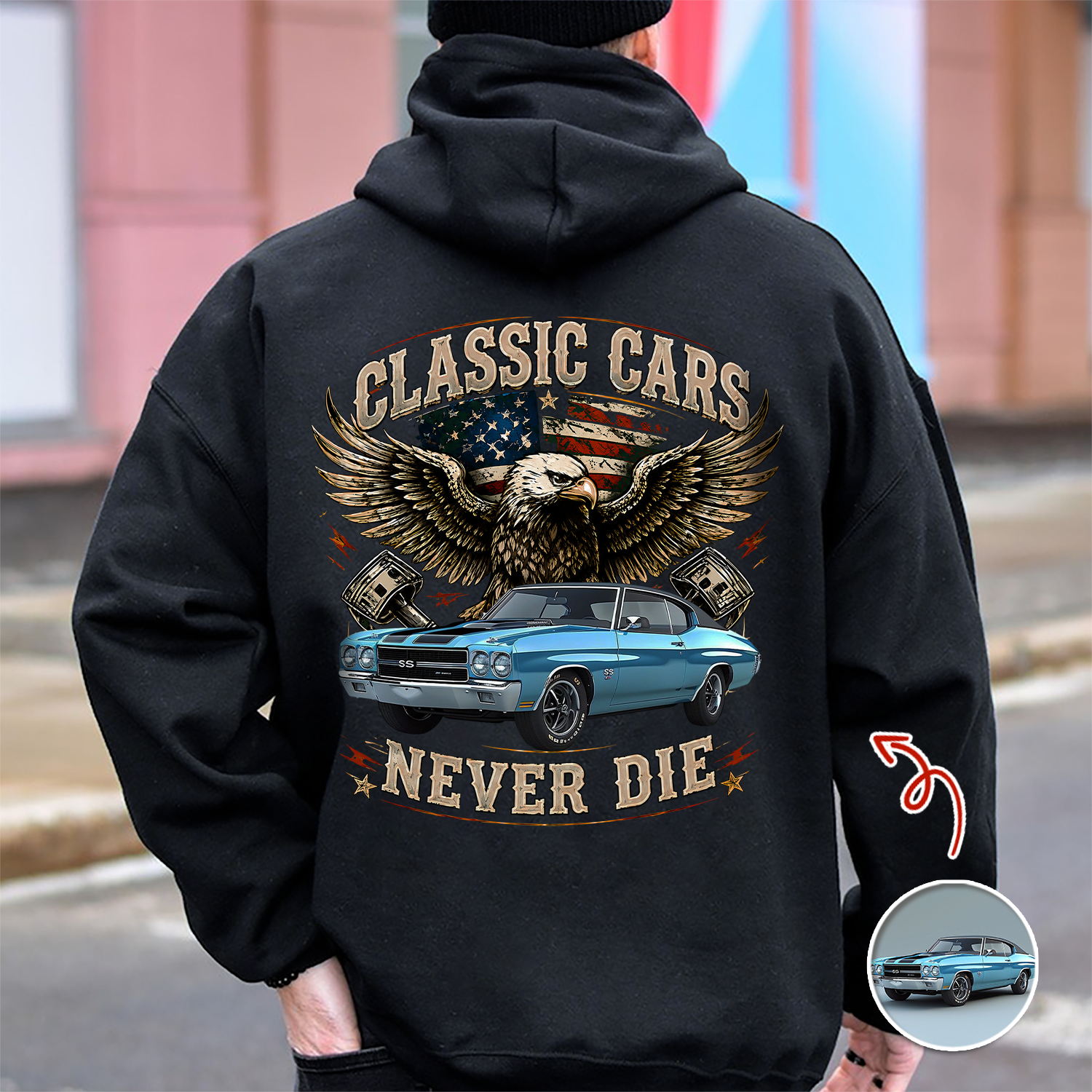 Custom Car Photo I'm Not Old I'm Classic Back Dark Shirt, Personalized Gifts For Dad, Grandpa, Family, Yourself CH07 180012