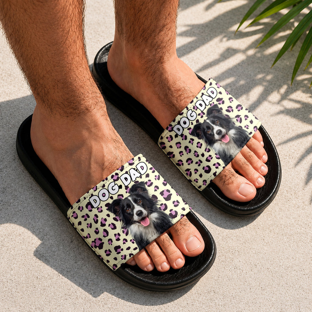 Custom Photo Leopard Slide Sandals Gift For Pet Lovers CH07 911602
