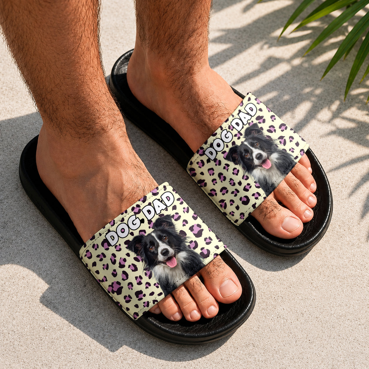 Custom Photo Leopard Slide Sandals Gift For Pet Lovers CH07 911602