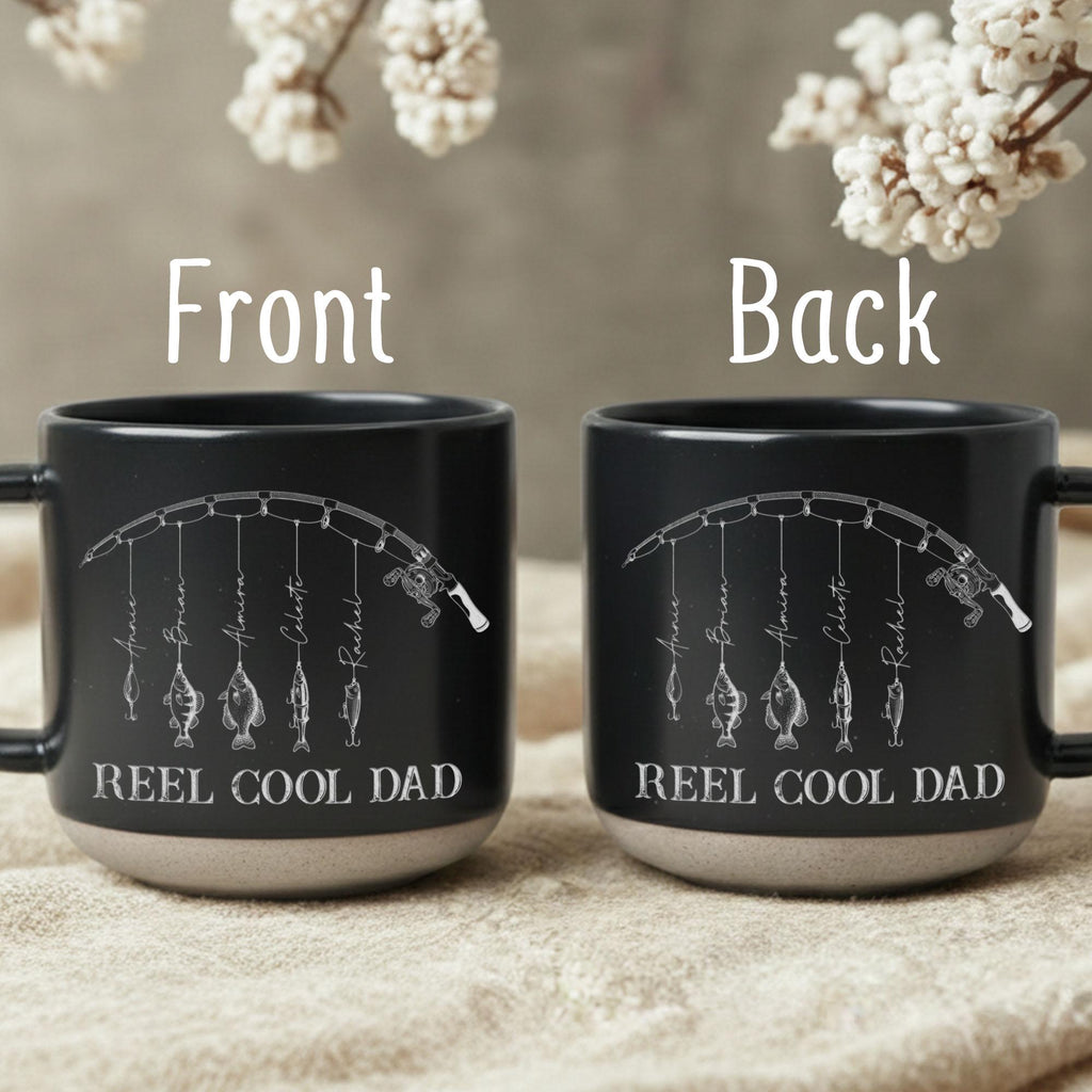 Personalized Name Reel Cool Dad Fishing Pottery Mug, Fishing Lover Gift LM32 669245