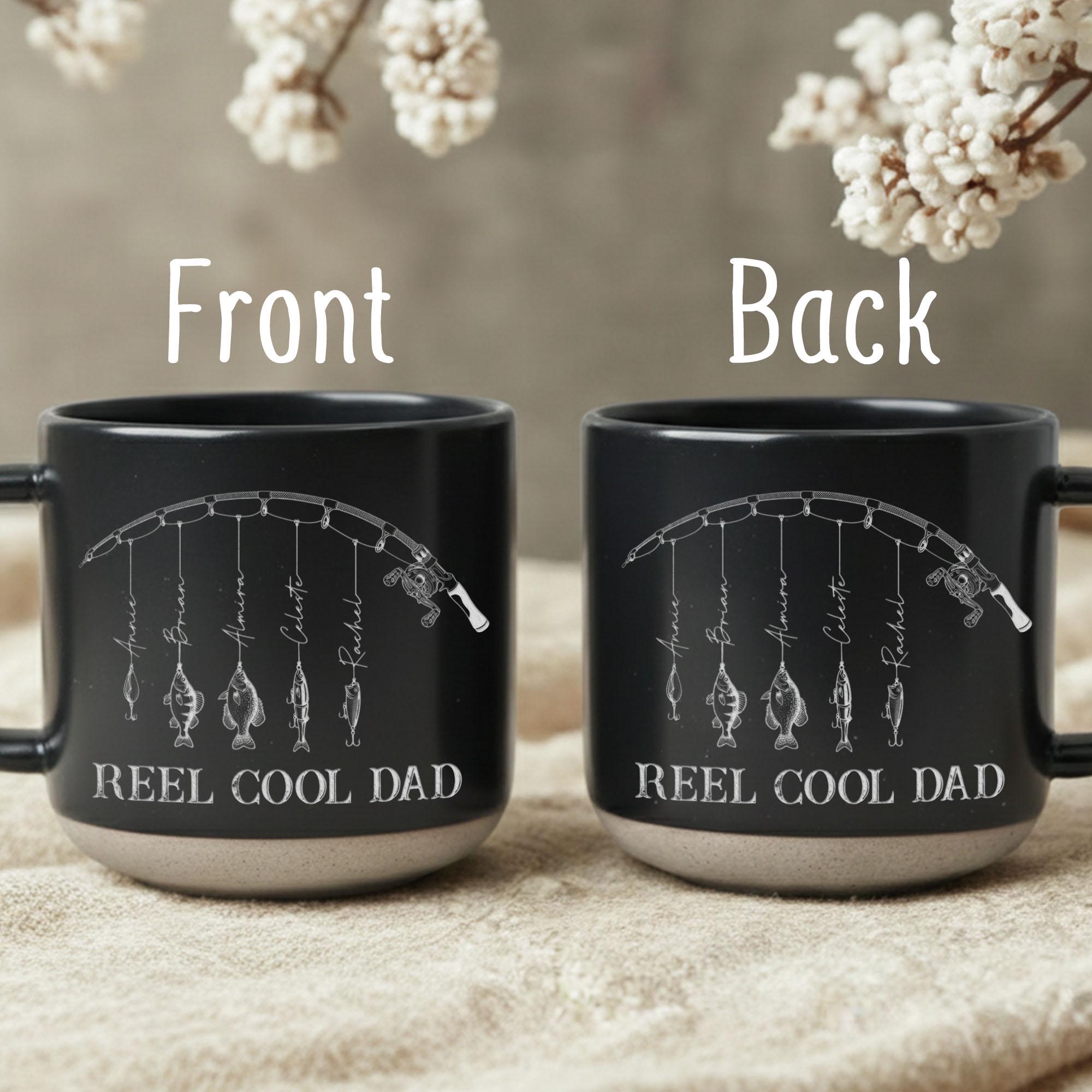 Personalized Name Reel Cool Dad Fishing Pottery Mug, Fishing Lover Gift LM32 669245