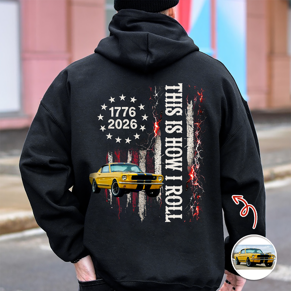 Custom Car Photo I'm Not Old I'm Classic 1776-2026 Back Dark Shirt CH07 180002