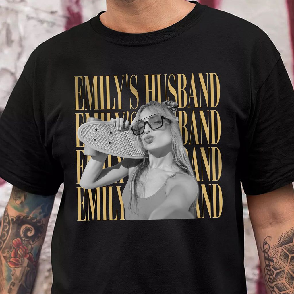 Custom Vintage Photo Wife, Husband Dark Shirt - Personalized Anniversary Gift HA75 921584