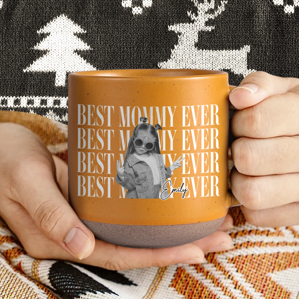 Personalized Vintage Photo Best Daddy Mommy Ever Pottery Mug TH10 170065