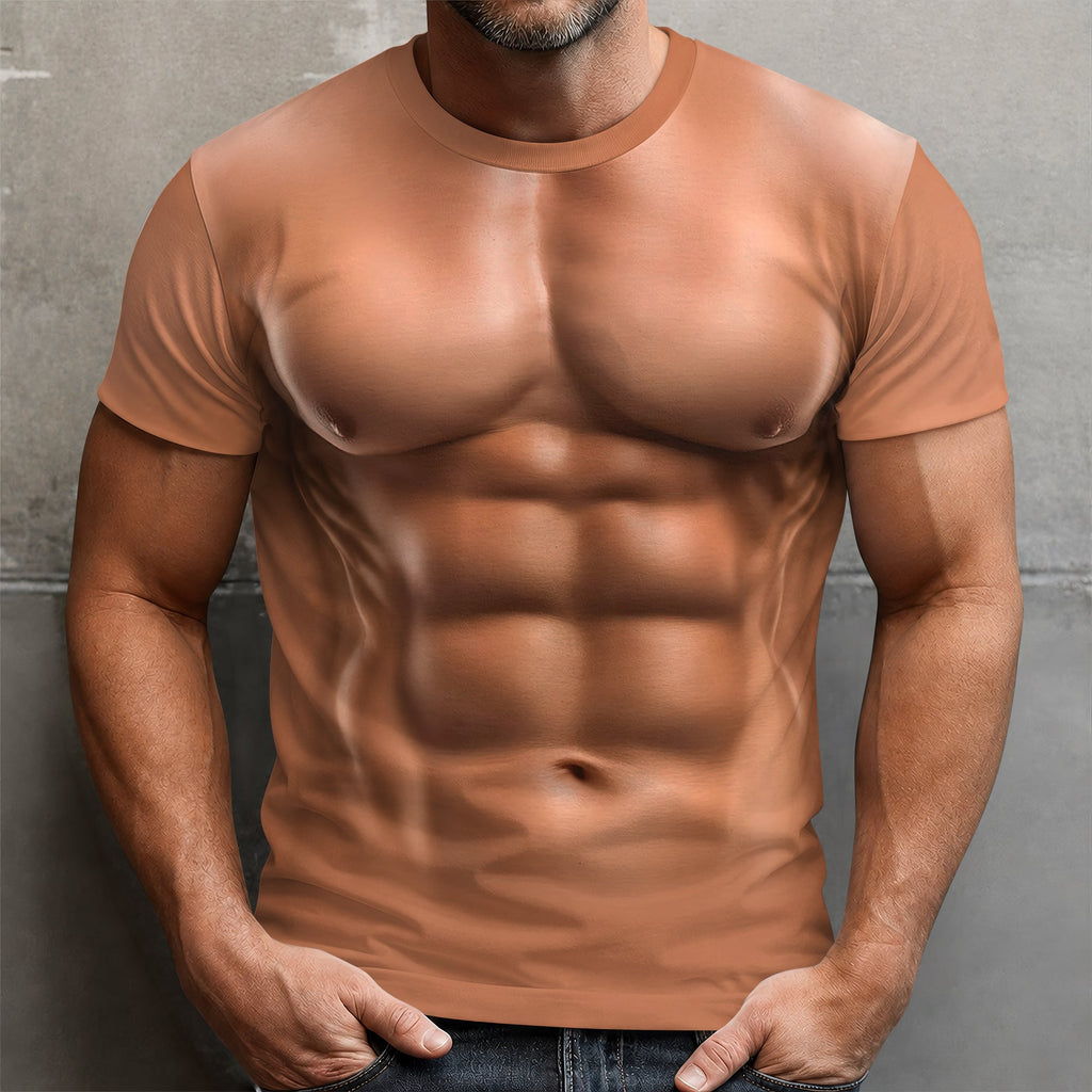 3D Muscle Man - Realistic Six-Pack Abs Funny 3D Shirt HA75 921816
