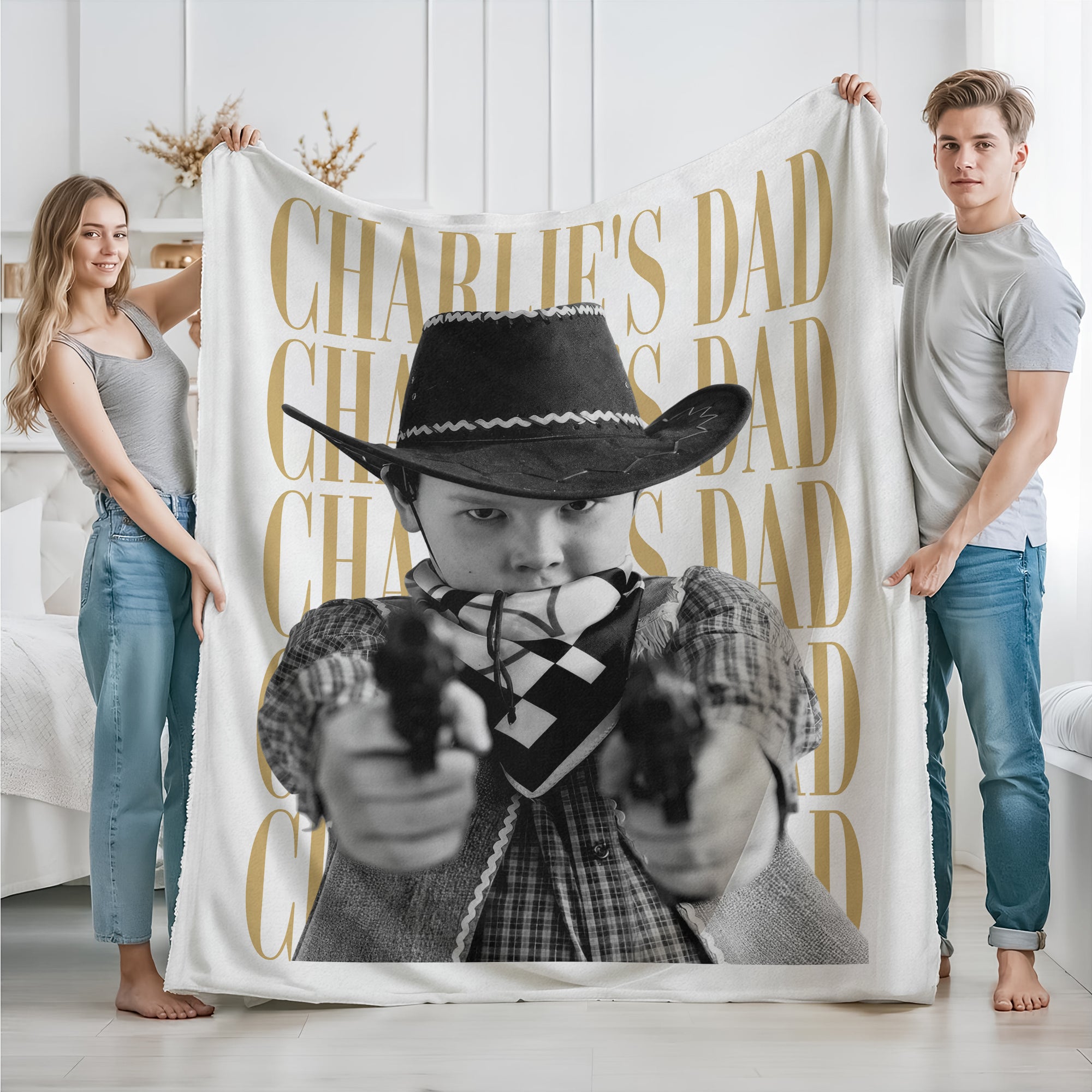 Personalized Vintage Photo Dad, Mom Blanket HO82 902924