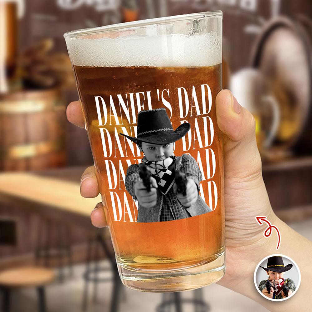 Personalized Vintage Photo Dad Gift For Father's Day Beer Glass TH10 170079