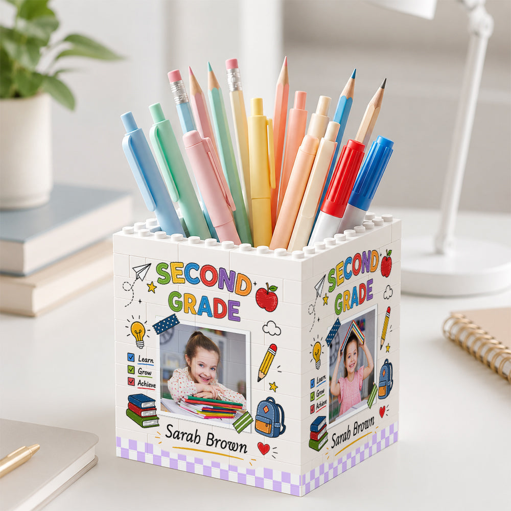 Custom Kid Photo Personalized Brick Pencil Pot Back to School Gifts HA75 921710