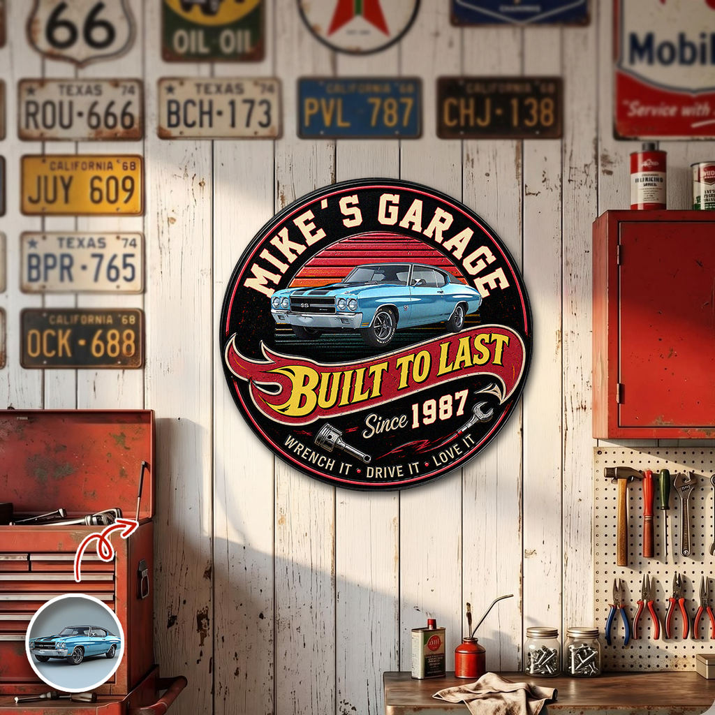 Personalized Built To Last Since Year Car Garage Metal Sign CH07 911792