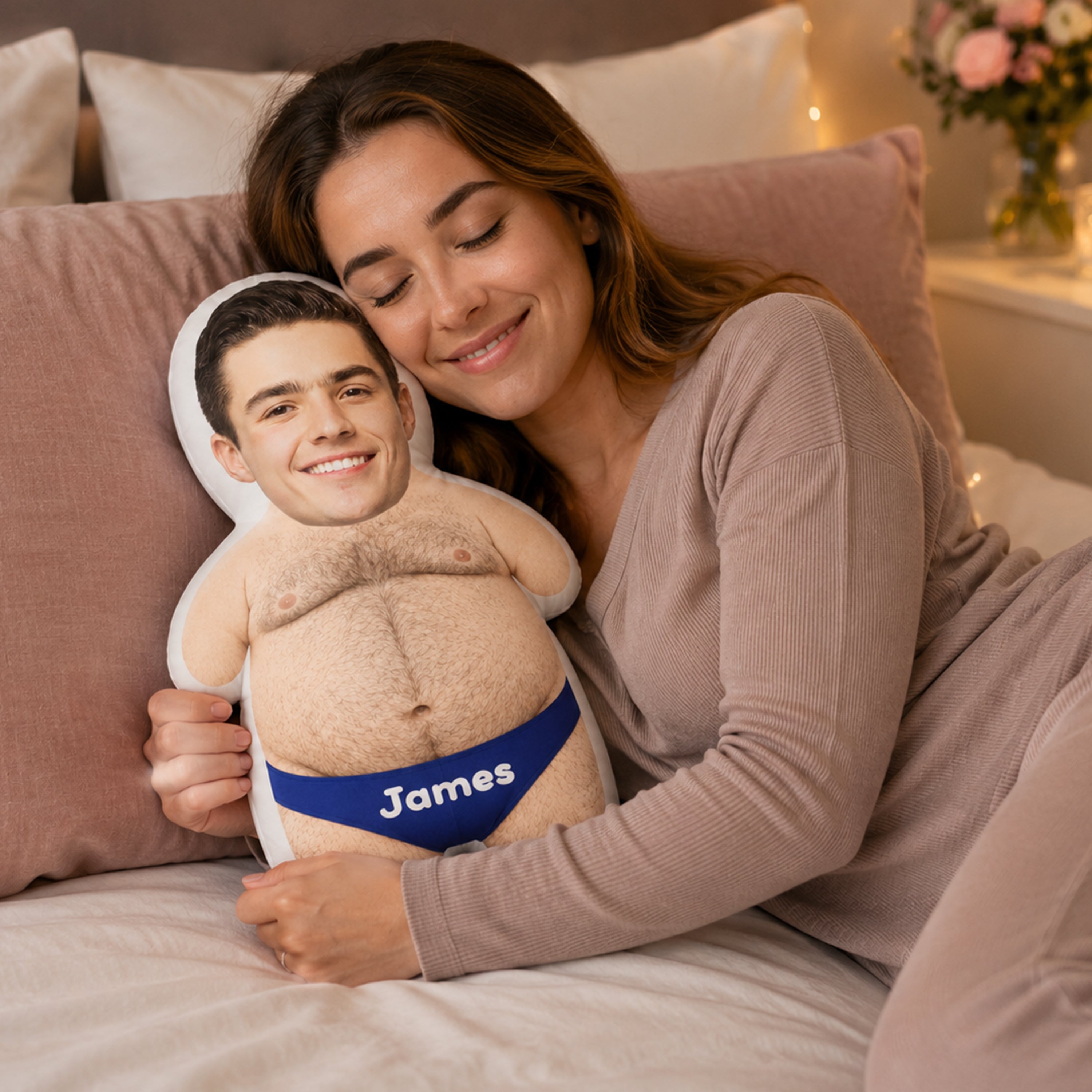 Custom Photo Minime Pillow Tummy Guy Shaped Pillow For Her TH10 170425